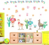 Set de 2 coli de autocolante de perete alpaca Luccyle, PVC, multicolor, 30 x 90 cm