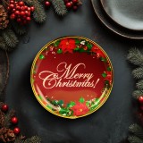 Farfurie de Craciun - plastic - Merry Christmas - 22 cm