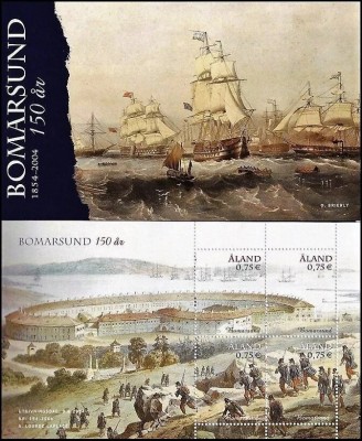 Aland (Finlanda) 2004 - Fortăreața Bomarsund, bătălie navala, carnet filatelic neuzat foto