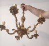 Boem candelabru in stilul francez Louis din bronz masiv cu 5 brațe