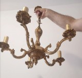 Boem candelabru in stilul francez Louis din bronz masiv cu 5 brațe