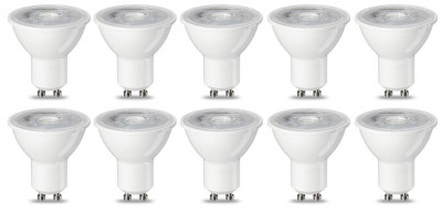 Set 10 becuri spot cu LED GU10 Amazon Basics, 4.7 W (echivalent cu 50 W), alb cald - RESIGILAT foto