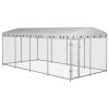 VidaXL Padoc pentru c&acirc;ini de exterior, cu acoperiș, 8 x 4 x 2,3 m