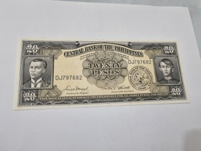 bancnota filipine 20 p 1949-69 foto