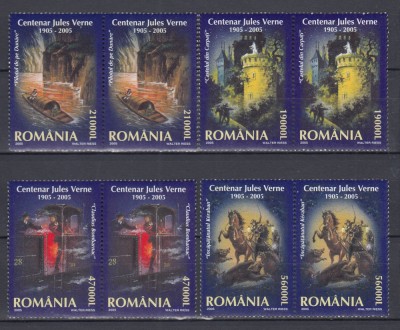 ROMANIA 2005 LP 1678 CENTENAR JULES VERNE PERECHE MNH foto