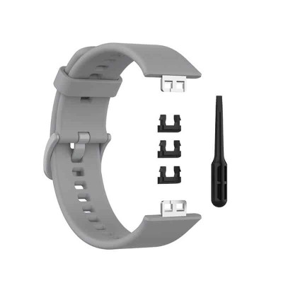 Curea Bratara Edman pentru Huawei Watch Fit, siliconica, Gri foto