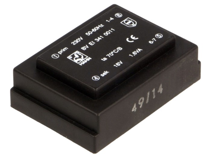 Transformator &icirc;ncapsulat 1,6VA 18V PCB