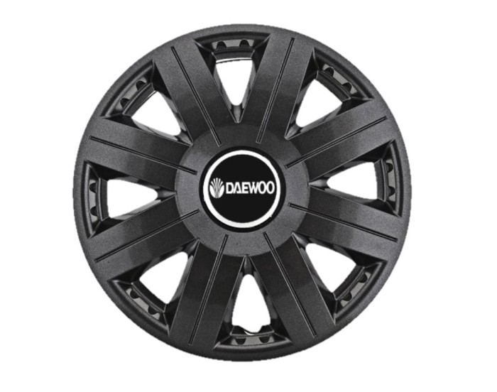 Set 4 capace roti Cosmos Negru R15, pentru gama auto Daewoo