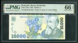 q818 10000 LEI 1999 UNC NECIRCULATA gradata PMG 66
