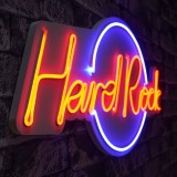 Cumpara ieftin Decoratiune luminoasa LED de perete Hard Rock Albastru 32x60x2 cm