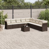 Gossi set canapele de gradina cu perne, 10 piese, maro, poliratan