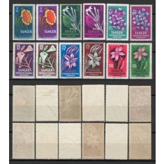 Tanger - timbre telegraf - Flori - MNH cu DEFECTE minore