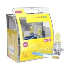Set 2 Becuri PowerTec Retro H3 - Halogen Premium 55W GOLD
