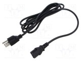 Cablu IEC C13 mamă NEMA 5-15 3m 10A negru POS