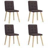 vidaXL Scaune de bucătărie, 4 buc., maro &icirc;nchis, material textil