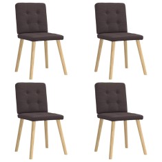 vidaXL Scaune de bucătărie, 4 buc., maro &icirc;nchis, material textil