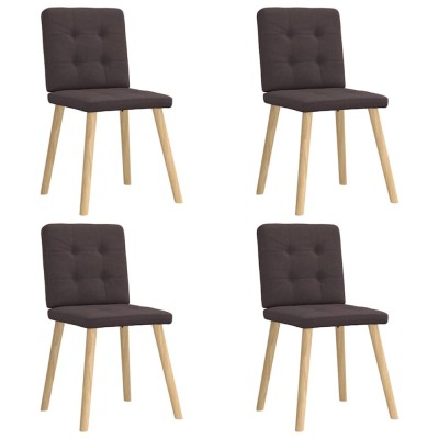 Scaune de bucătărie, 4 buc., maro &amp;icirc;nchis, material textil foto
