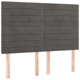 Cumpara ieftin Tablie de pat gri inchis 144x5x118/128 cm catifea
