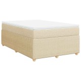 Cumpara ieftin Pat continental cu saltea, crem, 120x190 cm, textil