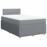 Cumpara ieftin Pat continental cu saltea, gri deschis, 120x200 cm, textil