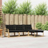 vidaXL Set de canapele de exterior cu pernă 4 pcs Alb și negru 3388566