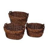 Cumpara ieftin Set 3 cosuri depozitare lemn rachita maro 34 x 24 x 19 cm, 40 x 31 x 21 cm, 46 x 36 x 23 cm