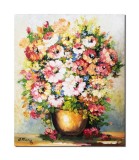 Cumpara ieftin Tablou vaza cu flori pictat manual, 50x40cm ulei pe panza, Constantin Feraru
