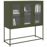 Gossi dulap, verde masliniu, 100,5x39x107 cm, otel laminat la rece