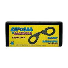 Cătușe din jeleu DIVERTY SEX Gummy Handcuffs, pentru jocuri erotice &icirc;n cuplu, cu gust de cola, culoare negru