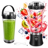 Blender portabil Zortiva pentru smoothie si sucuri, USB re&icirc;ncarcabil