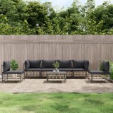 VidaXL Set mobilier de grădină cu perne, 7 piese, antracit, poliratan 3186723