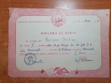 diploma de merit clasa a 5-a-scoala de pe langa liceul de fete bucuresti - 1951