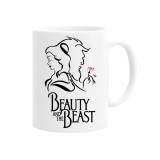 Cana alba personalizata beauty and the beast, INOVATIX&reg;. 330ml, Oem