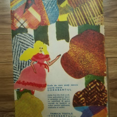 1973, Reclama Fabrica Textile DOROBANTUL comunism 24x15 cm, PLOIESTI, stofe