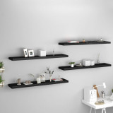 Gossi rafturi de perete suspendate 4 buc. negru 120x23,5x3,8 cm mdf