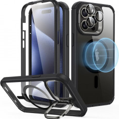 Husa ESR Armor Tough Kickstand Halolock MagSafe pentru Apple iPhone 15 Pro Max Transparent/Negru
