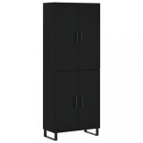 Cumpara ieftin Dulap inalt, negru, 69,5x34x180 cm, lemn compozit