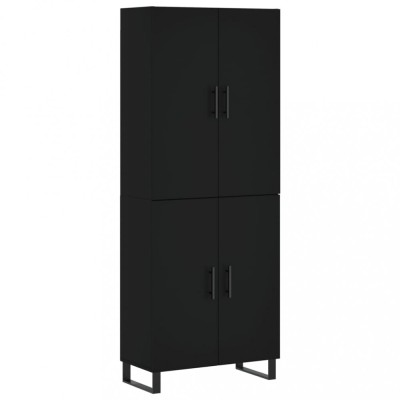 Dulap inalt, negru, 69,5x34x180 cm, lemn compozit foto