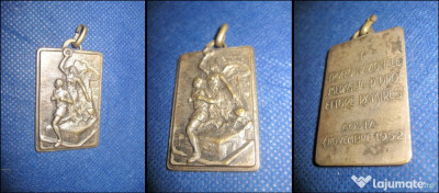2096-I-Medalia aur-Trofeu National Etorre Ramirez-1952. Alama argintata... foto