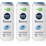 NIVEA MEN Sensitive Gel de duș pentru bărbați ambalaj economic 3 x 500 ml