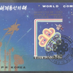 Korea 1983 Space World communication year imperf. sheet Mi.B152 used E.080