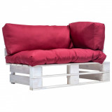 Canapea de gradina din paleti cu perne rosii, lemn pin GartenMobel Dekor, vidaXL