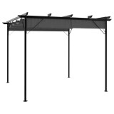 Cumpara ieftin Pergola cu acoperis retractabil, antracit, 3x3m, otel, 180 g/m&sup2;