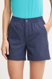 Columbia pantaloni scurți outdoor Cedar Crest culoarea albastru marin, uni, high waist, 2119823