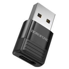 ADAPTOR Borofone BV18 , USB Type-C (M) la USB 2.0(T), corp metalic, negru 6941991104008 (timbru verde 0.18 lei) foto