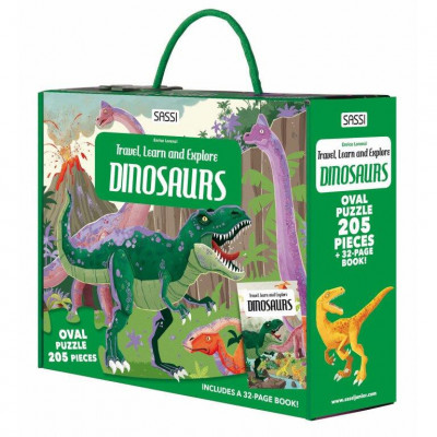 Cunoaste, invata si exploreaza - Puzzle Dinozauri (205 piese) PlayLearn Toys foto