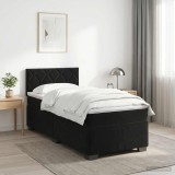 Cumpara ieftin Pat boxspring cu saltea cu headboard Negru 80 x 200 cm Catifea