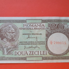 Bancnota 20 lei 1947 aUNC++ Min Finantelor semnat Alexandrini, Panait Gheorghiu