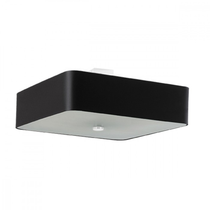 Lustră De Tavan Lokko Negru Țesătură/Sticlă/Oțel 5 Becuri Pătrate Minimalistă De Interior