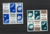 ROMANIA 1957 - SATELITII ARTIFICIALI, TRIPTICURI TETE BECHE, MNH - LP 444b (C), Nestampilat